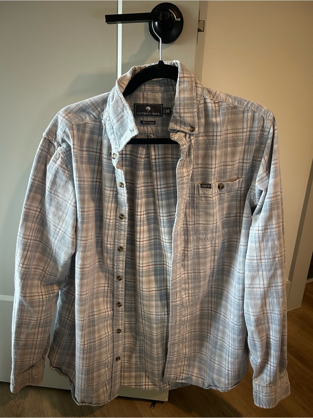 Southern Shirt - Men's Plaid Button-Up - Light Blue/Gray